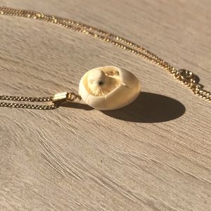 Beautiful hatched chick pendant with gold chain